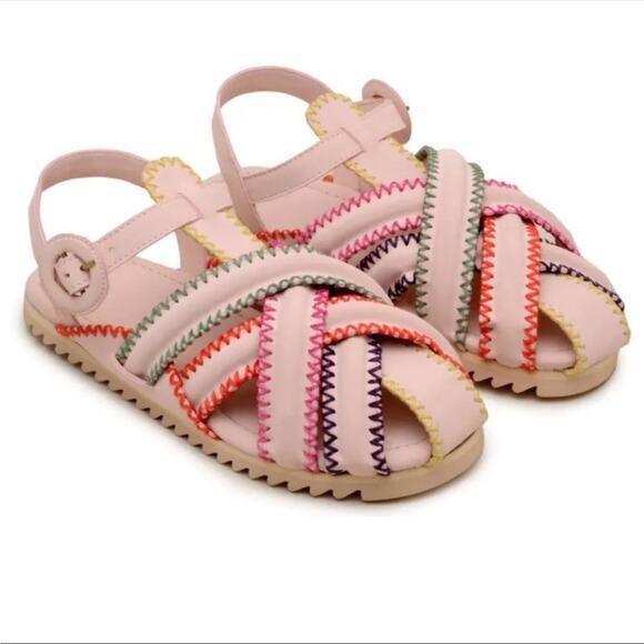 FARM Rio Shoes - FARM Rio Zigzag Stitch Sandal Rainbow Pattern Tropical Beach